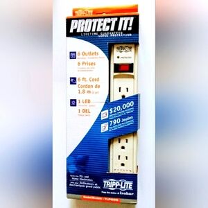 Trip Lite Extension 6 ft Cord with 6 Power Outlets & Surge Protection